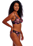 Rose Blossom Plunge Bra Black Rose