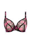 Rose Blossom Plunge Bra Black Rose