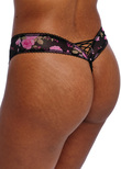 Rose Blossom Thong Black Rose