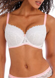 Freya Offbeat Padded Half Cup Bra White Offbeat Half Cup Bra White
