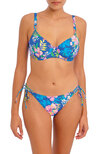 Hot Tropics Plunge Bikini Top Blue