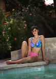 Hot Tropics Sweetheart Bikini Top Blue
