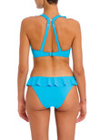 Jewel Cove Plunge Bikini Top Plain Turquoise