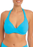 Jewel Cove Halter Bikini Top Plain Turquoise