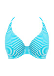 Jewel Cove Halter Bikini Top Stripe Turquoise