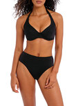 Freya Jewel Cove High Waist Bikini Brief Plain Black Jewel Cove High Coverage Bikini Brief Plain Black