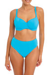 Jewel Cove Slip Bikini taille haute Plain Turquoise