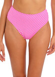 Jewel Cove Slip Bikini taille haute Stripe Raspberry