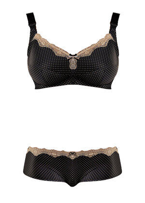 Dotty Soft Cup Nursing Bra Black Dotty  Black