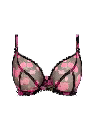 Rose Blossom Plunge Bra Black Rose Rose Blossom  Black Rose