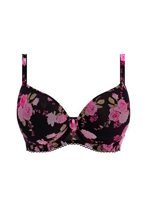 Rose Blossom Molded Plunge Bra Black Rose Rose Blossom  Black Rose
