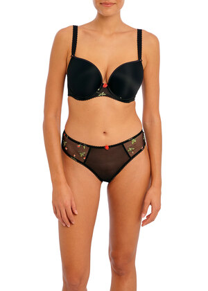 Rose Blossom Thong Black Rose Blossom  Black