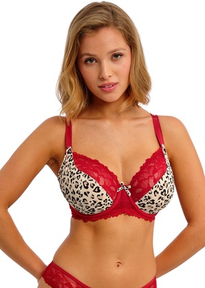 Cherish Me Plunge Bra Red Leopard Cherish Me  Red Leopard