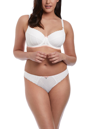 Daisy Lace Padded Half Cup Bra White Daisy Lace  White