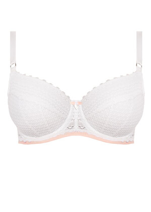 Daisy Lace Padded Half Cup Bra White Daisy Lace  White