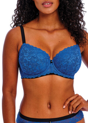 Offbeat Padded Half Cup Bra Dazzling Blue Offbeat  Dazzling Blue