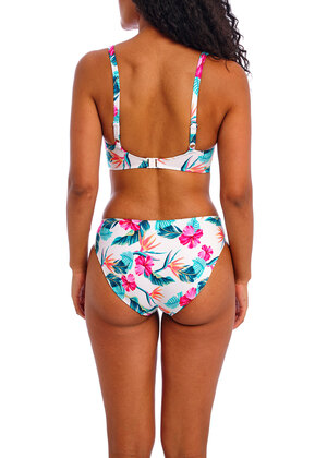 Palm Paradise Plunge Bikini Top White Palm Paradise  White