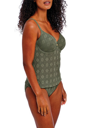 Nomad Nights Plunge Tankini Top Sage Nomad Nights  Sage