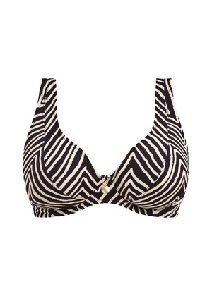 Fiji Falls High Apex Bikini Top Black Fiji Falls  Black