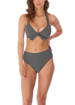 Beach Hut Bandless Halter Bikini Top Black Beach Hut  Black