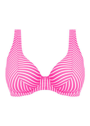 Jewel Cove High Apex Bikini Top Stripe Raspberry Jewel Cove  Stripe Raspberry
