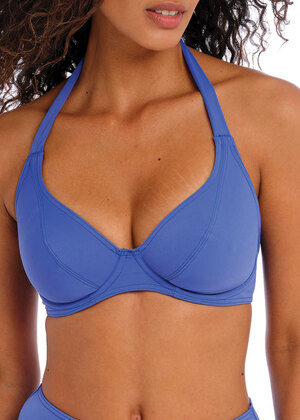 Jewel Cove Halter Bikini Top Plain Azure Jewel Cove  Plain Azure