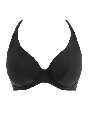 Jewel Cove Halter Bikini Top Plain Black Jewel Cove  Plain Black