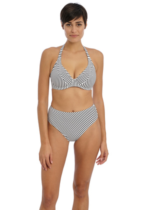 Jewel Cove Halter Bikini Top Stripe Black Jewel Cove  Stripe Black
