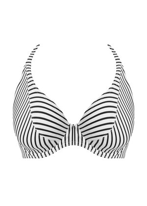 Jewel Cove Halter Bikini Top Stripe Black Jewel Cove  Stripe Black