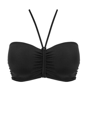 Jewel Cove Bandeau Bikini Top Plain Black Jewel Cove  Plain Black