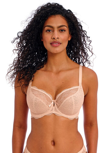 beige polyester bras and panty set