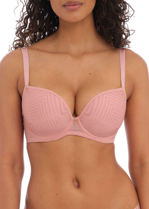 F&F size 38 F cup under wired cups bra non padded PINK with lace detail NEW