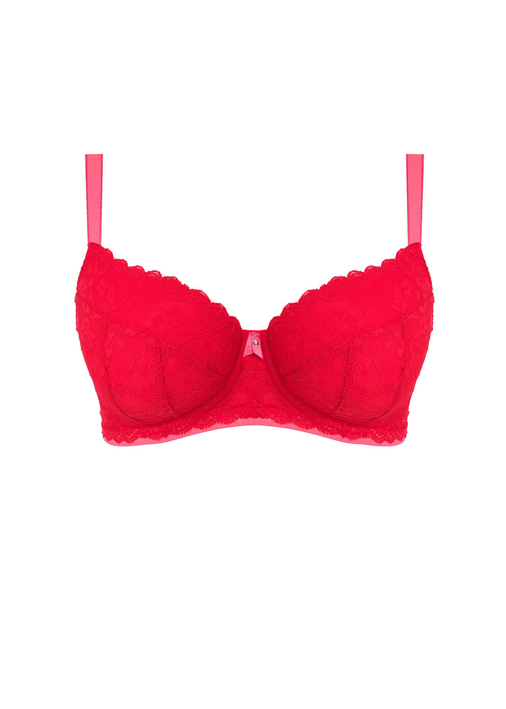 Red Color Bra Offbeat Chilli Red Padded Half Cup Bra from Freya