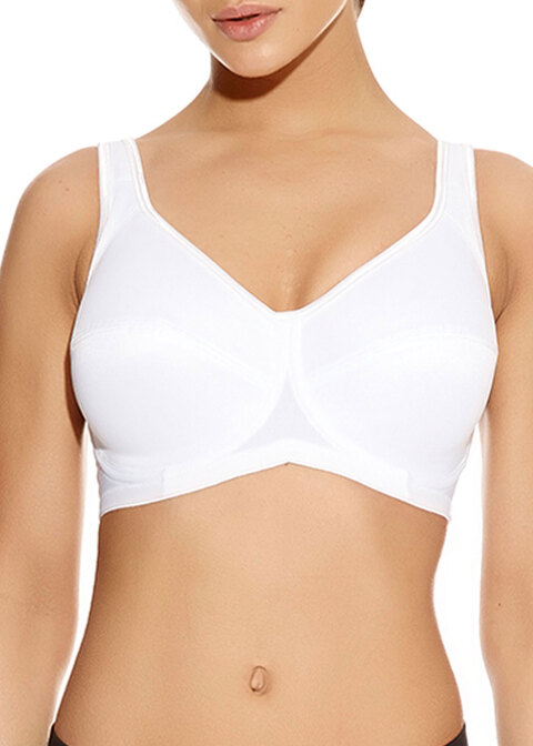 Sports Bra High Impact Underwire Non-Padded Soft Cups White
