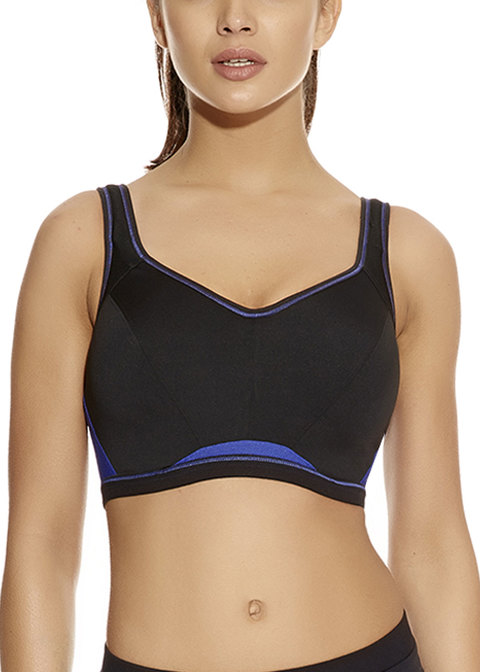Epic Electric Black Moulded Crop Top Sports Bra from Freya