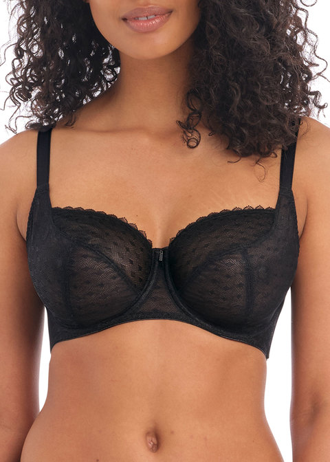 wing powerbalcony bra | black lace and grey