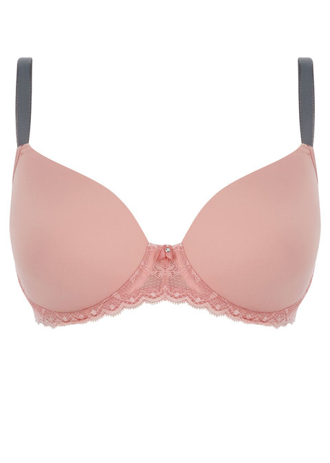 NWT-FREYA #5450 Offbeat Color:Rosehip Wired Moulded, Seamless Demi  T-shirt Bra