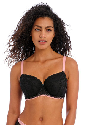 Offbeat Padded Half Cup Bra Black Offbeat  Black