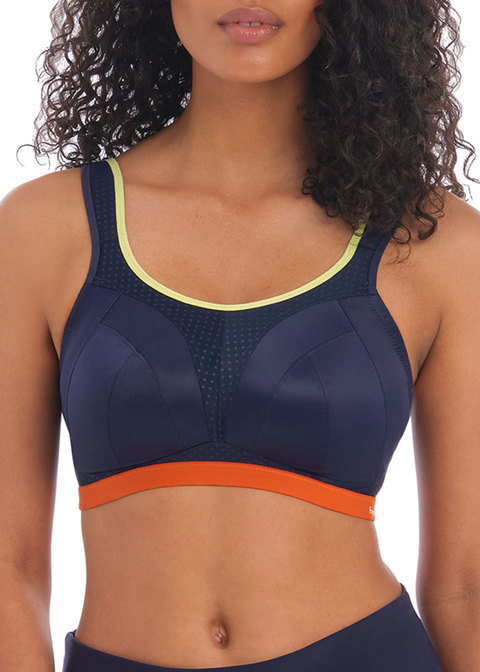 Womens Colour Block Non Wired Padded Sports Bra