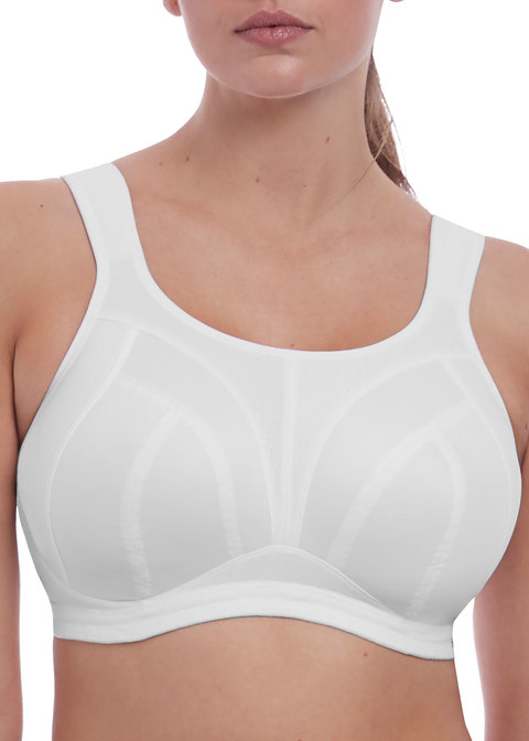 Dynamic White Soft Cup Crop Top Sports Bra from Freya