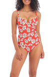 Freya Hibiscus Beach Plunge Tankini Top Sunset Hibiscus Beach Underwire Tankini Top Sunset