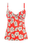 Freya Hibiscus Beach Plunge Tankini Top Sunset Hibiscus Beach Underwire Tankini Top Sunset