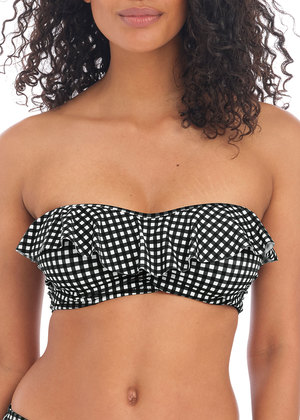 Check In Bandeau Bikini Top Monochrome Check In  Monochrome