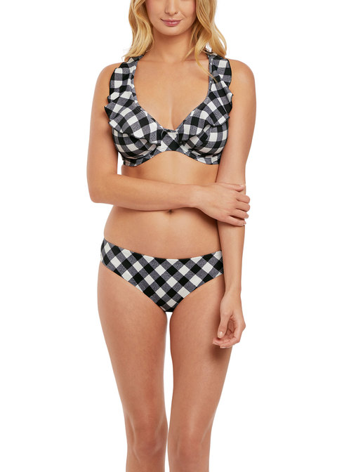 Freya Swim Check In Underwired High Apex Bikini Top - Monochrome