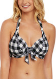 Freya Totally Check Banded Halter Bikini Top Monochrome Totally Check Halter Bikini Top Monochrome