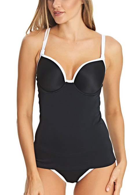 Back To Black Black Moulded Tankini Top from Freya