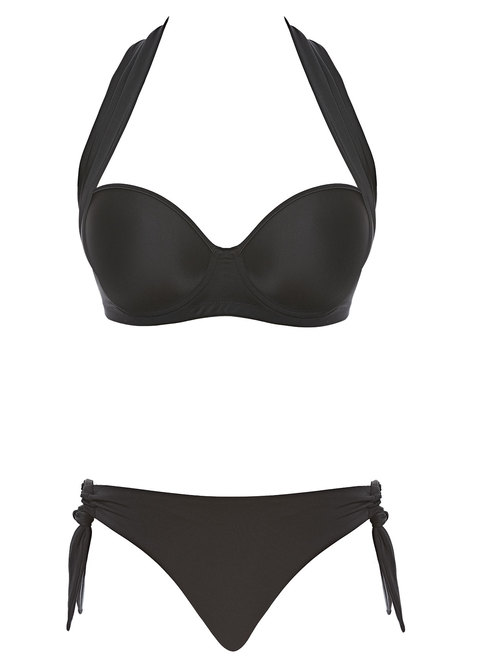 Freya Deco Swim Bikini Top Strapless Bandeau 3872 Underwired Multiway Black