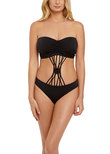 Freya Macrame Monokini Black Macrame Underwire Swimsuit Black