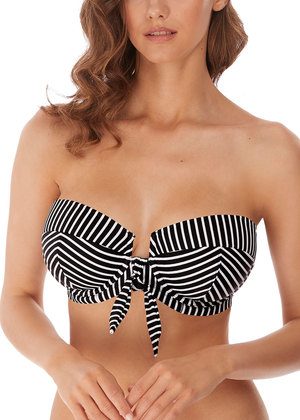 Beach Hut Bandeau Bikini Top Black Beach Hut  Black