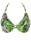Jungle Oasis Halter Bikini Top Cassis